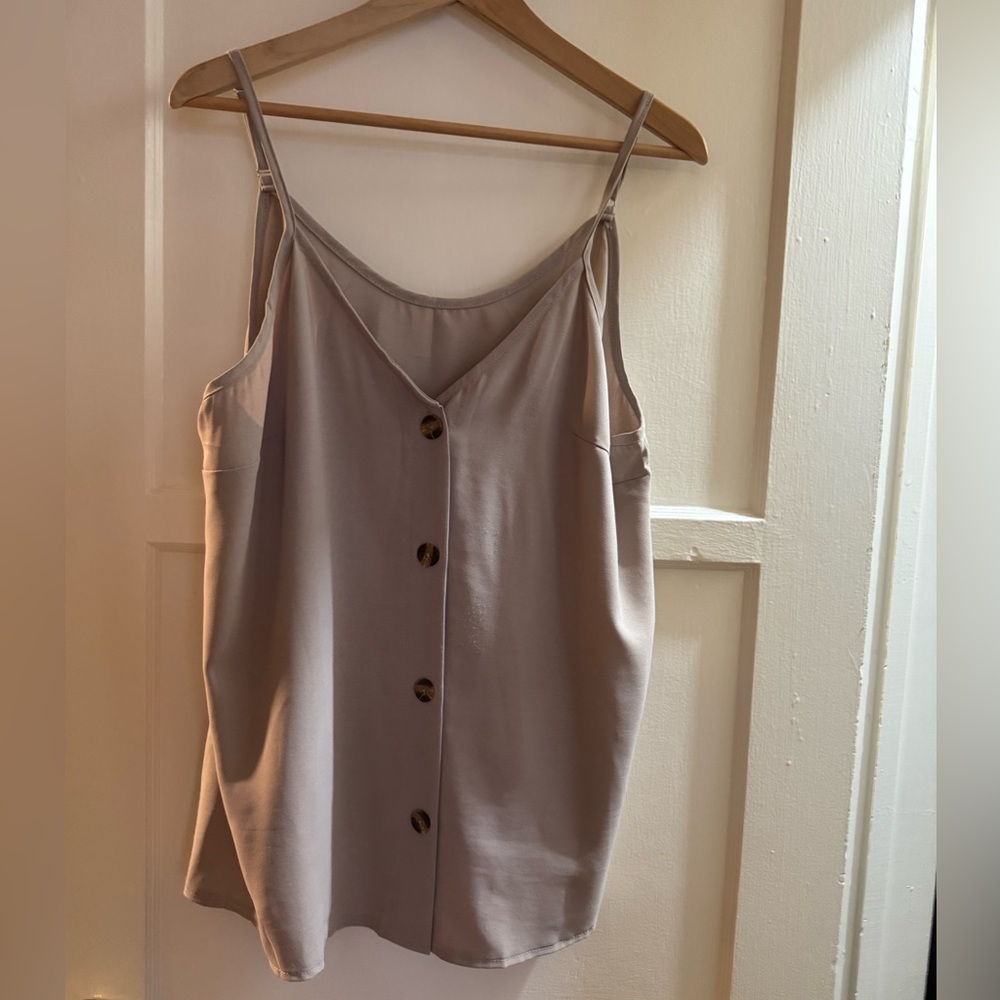 Elegant Beige Button-Down Women's Top